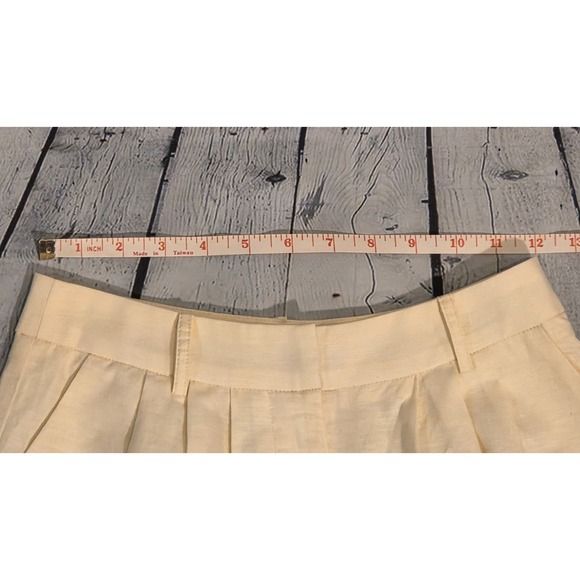 Light Butter Yellow Linen High Rise Trouser Pants Barrel Leg Sz XS - Picture 5 of 8
